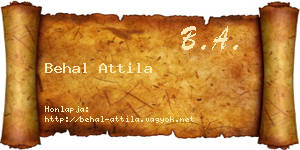 Behal Attila névjegykártya