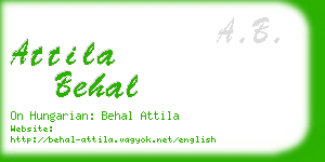 attila behal business card